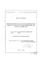Luận án phó tiến sĩ khoa học luật học: Đổi mới tổ chức bộ máy hành chính đô thị trong cải cách nền hành chính quốc gia ở nước ta hiện nay