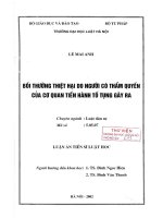Luận án tiến sĩ luật học: Bồi thường thiệt hại do người có thẩm quyền của cơ quan tiến hành tố tụng gây ra