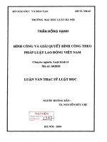 Luận văn thạc sĩ luật học: Đình công và giải quyết đình công theo pháp luật lao động Việt Nam