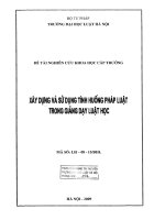 Đề tài nghiên cứu khoa học cấp Trường: Xây dựng và sử dụng tình huống pháp luật trong giảng dạy Luật học