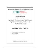 luận văn giải pháp nâng cao chất lượng dịch vụ kinh doanh khai thác cảng tại cảng cát lái