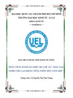 phân tích đánh giá hiệu quả đề án đào tạo nghề cho lao động nông thôn đến năm 2020