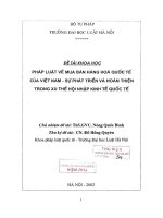 Đề tài nghiên cứu khoa học cấp Trường: Pháp luật về mua bán hàng hoá quốc tế của Việt Nam - Sự phát triển và hoàn thiện trong xu thế hội nhập kinh tế quốc tế