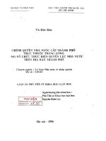 Luận án phó tiến sĩ khoa học luật học: Chính quyền nhà nước cấp thành phố trực thuộc trung ương trong tổ chức thực hiện quyền lực nhà nước trên địa bàn thành phố