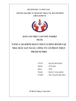 nâng cao kiểm soát chất lượng bánh tại nhà máy sản xuất công ty cổ phần thực phẩm sundo