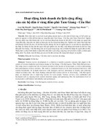 HOẠT ĐỘNG KINH DOANH DU LỊCH CỘNG ĐỒNG CỦA CÁC HỘ DÂN Ở VÙNG ĐẦM PHÁ TAM GIANG - CẦU HAI