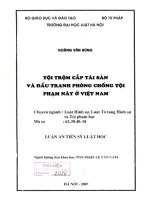 Luận án tiến sĩ Luật học: Tội trộm cắp tài sản và đấu tranh phòng chống tội phạm này ở Việt Nam