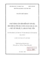 Luận văn thạc sĩ luật học: Hoạt động của Viện kiểm sát với việc bảo đảm quyền bào chữa của bị can bị cáo - Một số vấn đề lý luận và thực tiễn