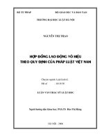 Luận văn thạc sĩ luật học: Hợp đồng lao động vô hiệu theo pháp luật Việt Nam