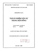 Luận văn thạc sĩ Luật học: Trách nhiệm dân sự trong hợp đồng