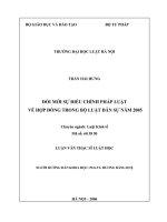 Luận văn thạc sĩ Luật học: Đổi mới sự điều chỉnh pháp luật về hợp đồng trong Bộ luật Dân sự năm 2005