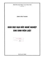 Đề tài nghiên cứu khoa học cấp Trường: Giáo dục đạo đức nghề nghiệp cho sinh viên Luật