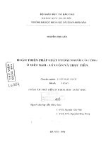 Luận án phó tiến sĩ khoa học luật học: Hoàn thiện pháp luật ưu đãi người có công ở Việt Nam - Lý luận và thực tiễn