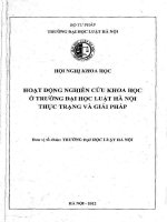 Kỷ yếu hội thảo khoa học: Hoạt động nghiên cứu khoa học ở Trường Đại học Luật Hà Nội - Thực trạng và giải pháp