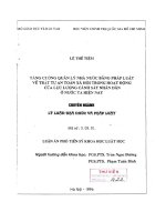 Luận án phó tiến sĩ khoa học luật học: Tăng cường quản lý nhà nước bằng pháp luật về trật tự an toàn xã hội trong hoạt động của lực lượng cánh sát nhân dân ở nước ta hiện nay