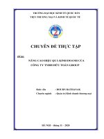 Chuyên đề thực tập: Nâng cao hiệu quả kinh doanh của công ty TNHH Hữu Toàn Group