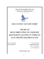 hoàn thiện công tác chăm sóc khách hàng tại công ty tnhh sản xuất thương mại dịch vụ s247