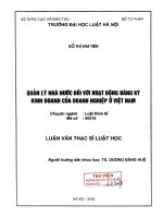 Luận văn thạc sĩ luật học: Quản lý nhà nước đối với hoạt động đăng ký kinh doanh của doanh nghiệp ở Việt Nam