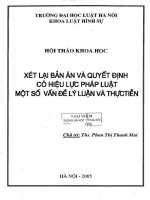 Kỷ yếu hội thảo khoa học: Xét lại bản án và quyết định có hiệu lực pháp luật - Một số vấn đề lý luận và thực tiễn