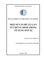 Đề tài nghiên cứu khoa học cấp Trường: Một số vấn đề lí luận về chứng minh trong tố tụng dân sự