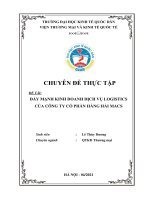 Chuyên đề thực tập: Đẩy mạnh kinh doanh dịch vụ logistics của Công ty Cổ phần Hàng hải MACS