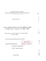 Luận án phó tiến sĩ khoa học luật học: Hoàn thiện pháp luật bảo hiểm xã hội ở Việt Nam - Lý luận và thực tiễn