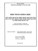 Kỷ yếu hội thảo khoa học: Sửa đổi, bổ sung Hiến pháp 1992 đáp ứng yêu cầu xây dựng nhà nước pháp quyền và hội nhập quốc tế