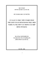 Đề tài nghiên cứu khoa học cấp Trường: Lý luận và thực tiễn về biện pháp thế chấp tài sản để đảm bảo thực hiện nghĩa vụ trả tiền vay trong các hợp đồng tín dụng