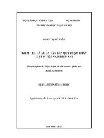 Luận án tiến sĩ luật học: Kiểm tra và xử lý văn bản quy phạm pháp luật ở Việt Nam hiện nay