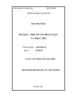 Luận văn thạc sĩ luật học: Di tặng - Một số vấn đề lý luận và thực tiễn
