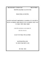 Luận văn thạc sĩ luật học: Quyền chấm dứt hợp đồng lao động của người sử dụng lao động theo pháp luật lao động Việt Nam và thực tiễn thực hiện