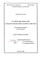 Luận án tiến sĩ luật học: Cơ chế ba bên trong việc giải quyết tranh chấp lao động ở Việt Nam
