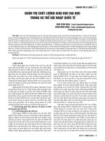 QUẢN TRỊ CHẤT LƯỢNG GIÁO DỤC ĐẠI HỌC TRONG XU THẾ HỘI NHẬP QUỐC TẾ