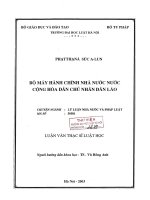 Luận văn thạc sĩ Luật học: Bộ máy hành chính nhà nước nước Cộng hoà dân chủ nhân dân Lào