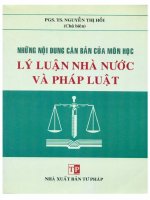 Những nội dung căn bản của môn học lý luận nhà nước và pháp luật - Nguyễn Thị Hồi chủ biên (Phần 1)