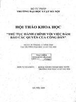 Kỷ yếu hội thảo khoa học: Thủ tục hành chính với việc đảm bảo các quyền của công dân