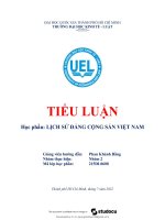 tiểu luận học phần lịch sử đảng cộng sản việt nam