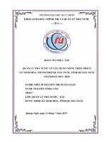 Báo cáo tốt nghiệp qlnn về xây dựng nông thôn mới Ở xã tịnh hòa, thành phố quảng ngãi, tỉnh quảng ngãi