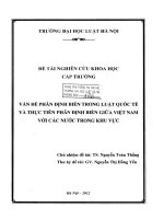 Đề tài nghiên cứu khoa học cấp Trường: Vấn đề phân định biển trong luật quốc tế và thực tiễn phân định biển giữa Việt Nam với các nước trong khu vực