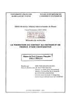 Luận án nghiên cứu: La formation du contrat au Vietnam et en France : Etude comparative