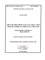Luận văn thạc sĩ Luật học: Thừa kế theo pháp luật của cháu, chắt theo quy định của pháp luật Việt Nam