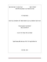 Luận văn thạc sĩ luật học: Bảo vệ lao động nữ theo pháp luật lao động Việt Nam