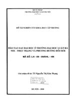 Đề tài nghiên cứu khoa học cấp Trường: Đào tạo sau đại học ở trường Đại học Luật Hà Nội - Thực trạng và phương hướng đổi mới