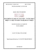 Luận văn thạc sĩ luật học: Bảo hiểm xã hội tự nguyện - Năm năm thực hiện và một số kiến nghị hoàn thiện