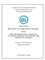 tiểu luận quyền hạn quyền lực của hoàng thái hậu từ dũ
