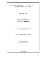 Luận văn thạc sĩ luật học: Thủ tục tranh luận tại phiên toà hình sự