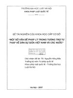 Đề tài nghiên cứu khoa học cấp Trường: Một số vấn đề pháp lý trong tương trợ tư pháp về dân sự giữa Việt Nam và các nước