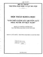 Kỷ yếu hội thảo khoa học: Cơ chế giám sát quyền lực nhà nước ở Việt Nam