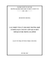 can thiệp tâm lý cho một trường hợp có rối loạn cảm xúc liên quan đến mối quan hệ trong gia đình