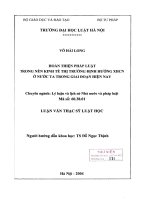 Luận văn thạc sĩ Luật học: Hoàn thiện pháp luật trong nền kinh tế thị trường định hướng XHCN ở nước ta trong giai đoạn hiện nay